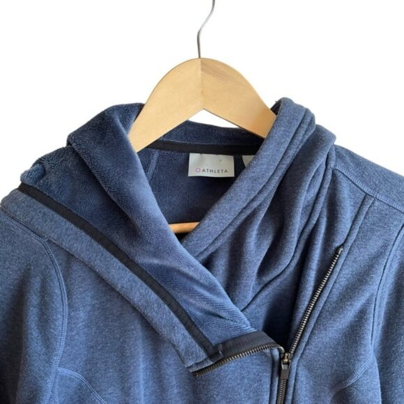 Athleta Daybreak Hooded Jacket Size Small Heather Blue - Picture 4 of 14
